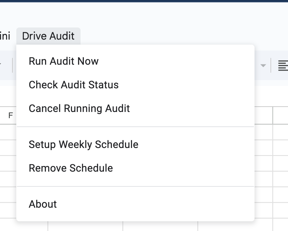 weekly audit schedule